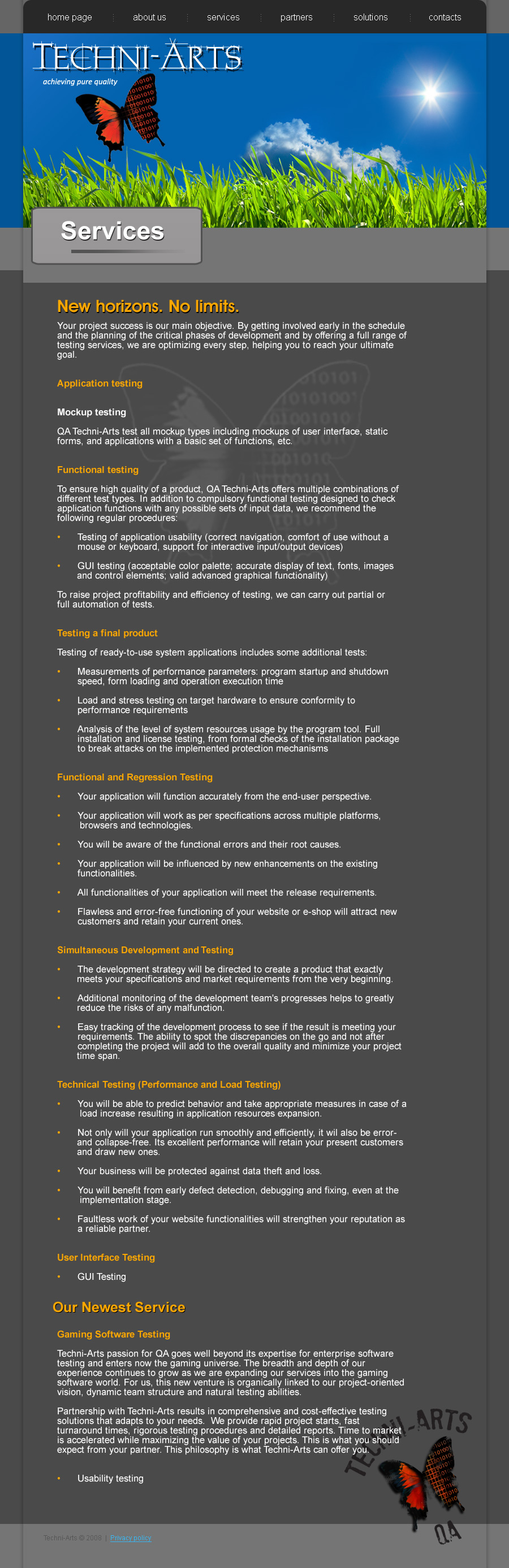 QA Techni-Arts - Services
